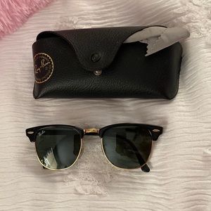 Black and gold club master ray-bans